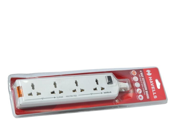Havells 240 Volts 6A Four-Way 1440W Extension Board With Cable (White)- 1.5 Metre ( Surge And Spike Guard), 10 Volts - Image 3