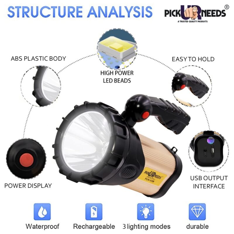 Pick Ur Needs Rechargeable Search Torch Light - Image 6