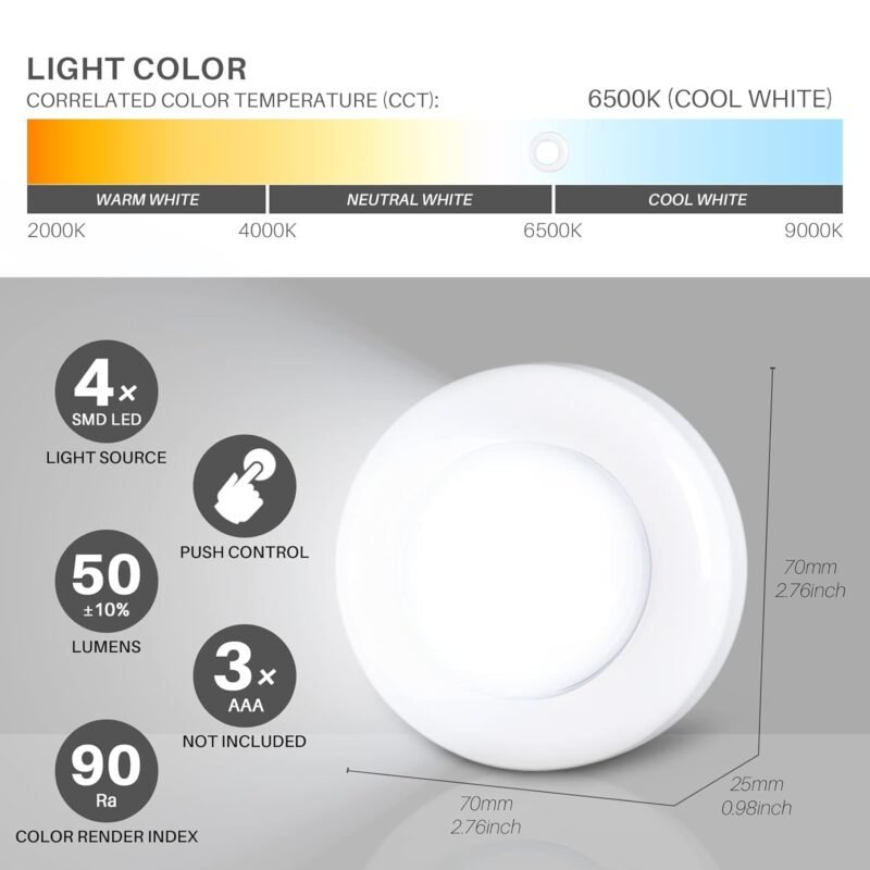 4 LED Tap Light Push Lights - Image 4