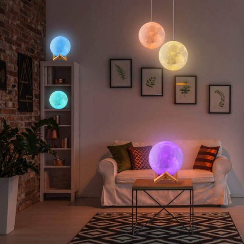 RUCON® 3D Moon lamp Night lamp 7 Multi Colors - Image 2