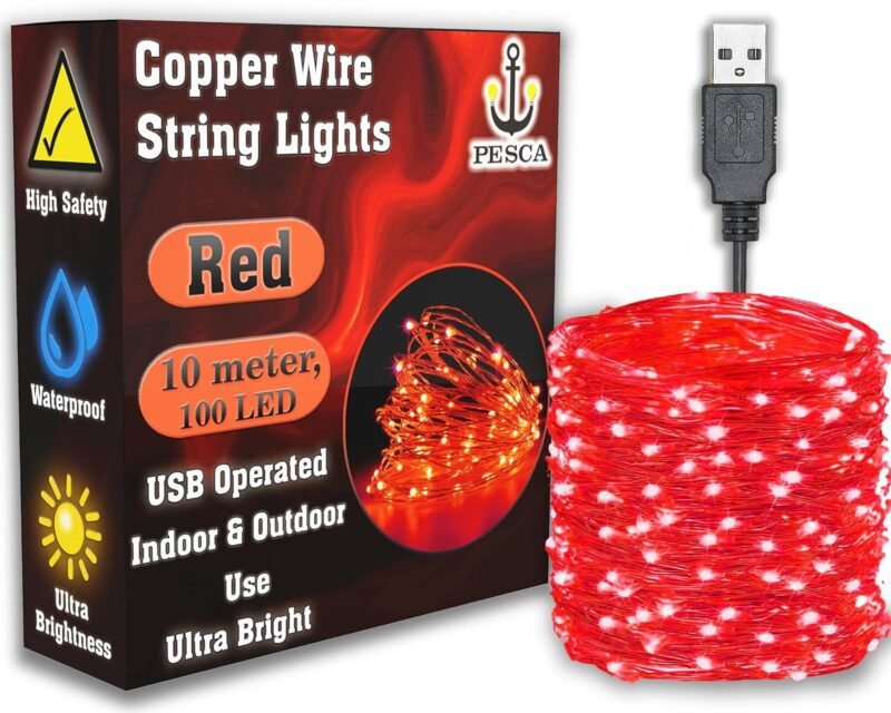 PESCA USB Powered, Waterproof, Copper Wire String Fairy Lights