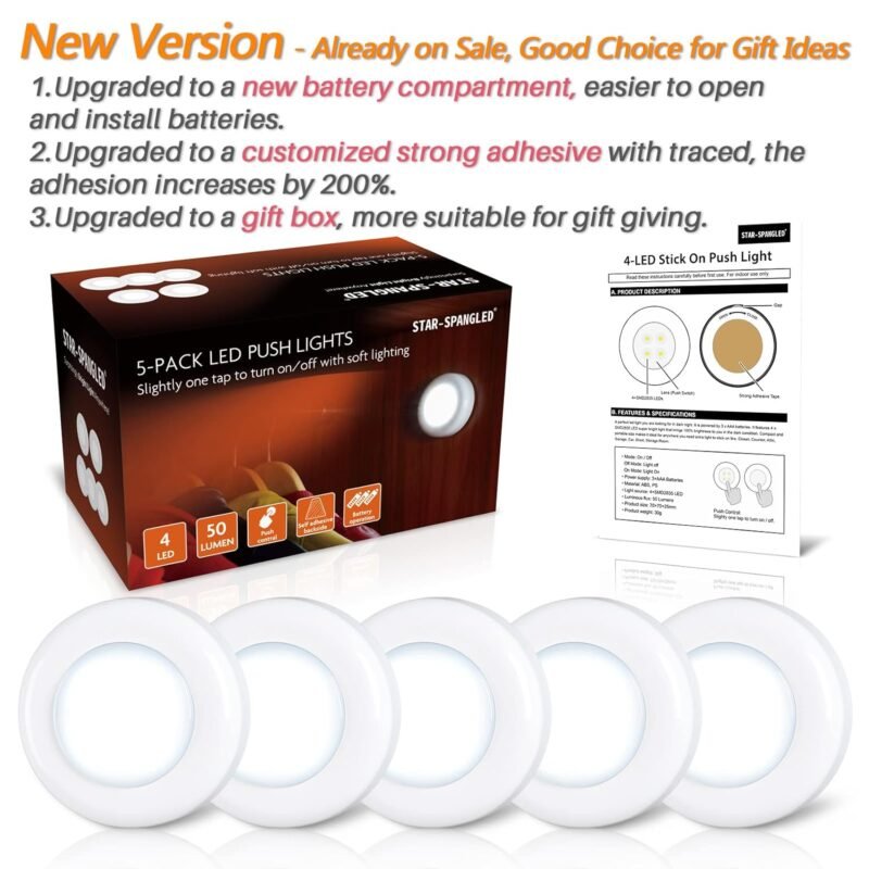 4 LED Tap Light Push Lights - Image 6
