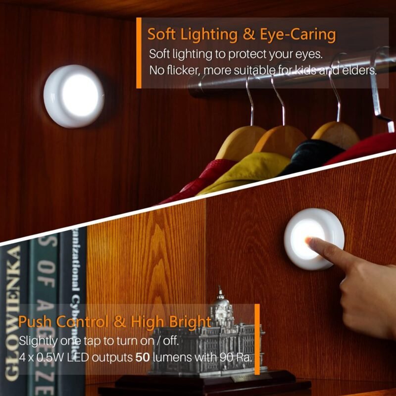 4 LED Tap Light Push Lights - Image 2