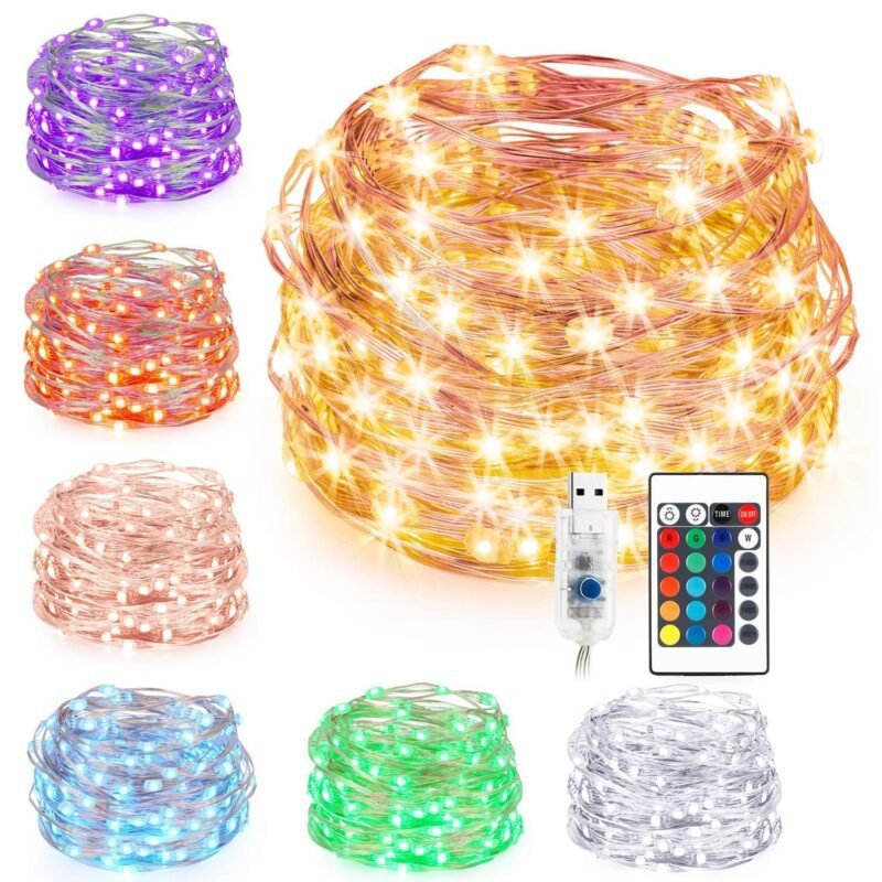 XERGY 33ft 100 LED Copper Wire Fairy String Lights - Image 2