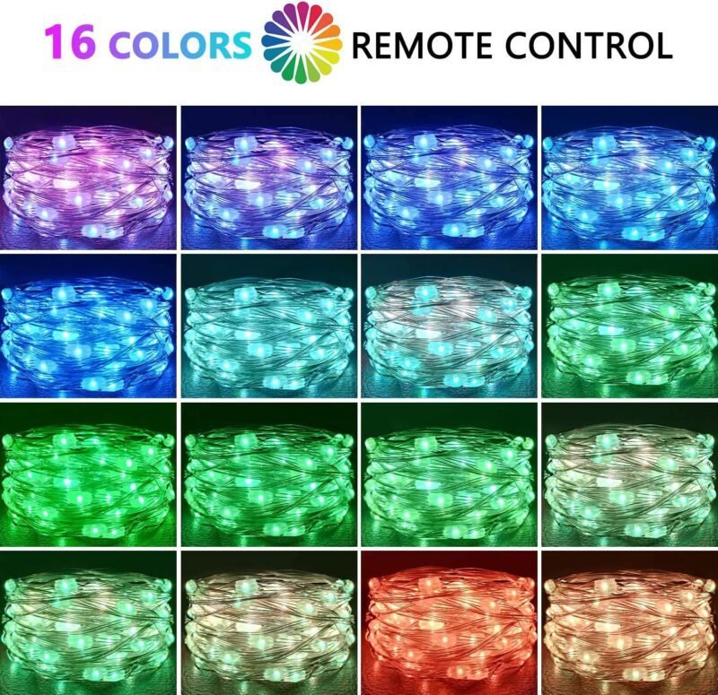 XERGY 33ft 100 LED Copper Wire Fairy String Lights - Image 5