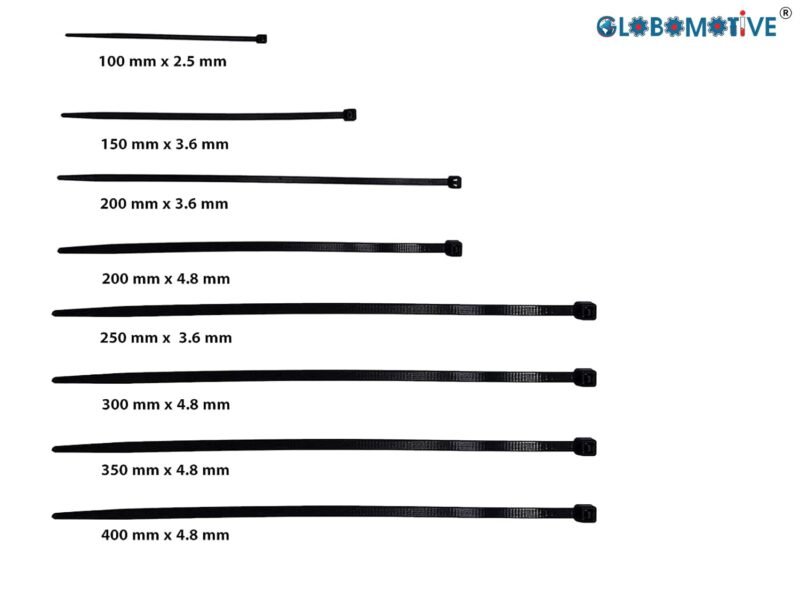 GLOBOMOTIVE Teeth Grip Nylon Self Locking Cable Ties - Image 3