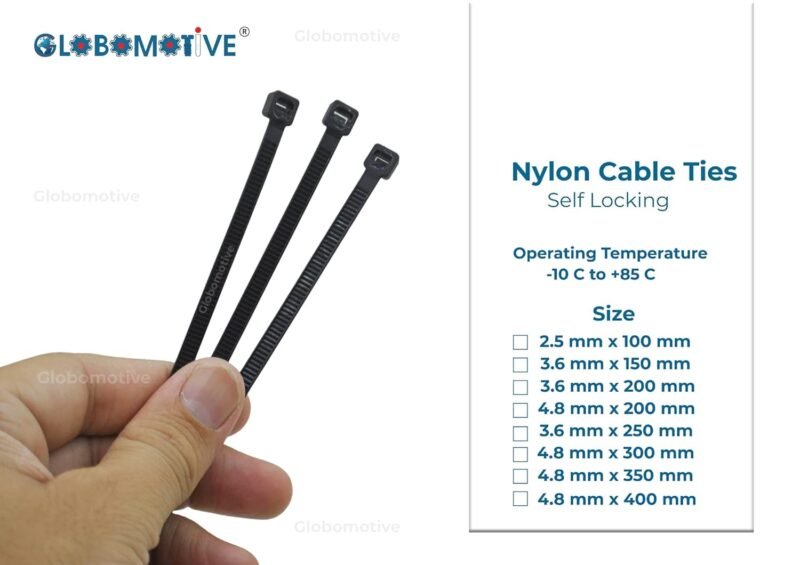 GLOBOMOTIVE Teeth Grip Nylon Self Locking Cable Ties - Image 4