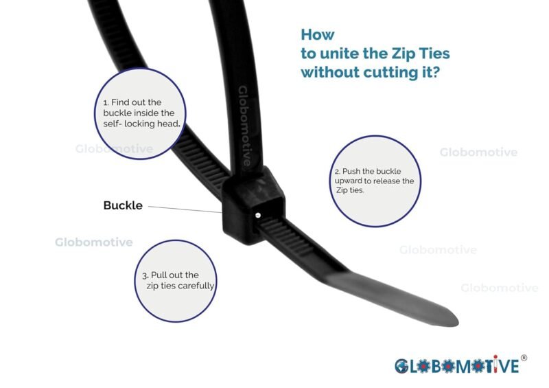 GLOBOMOTIVE Teeth Grip Nylon Self Locking Cable Ties - Image 6