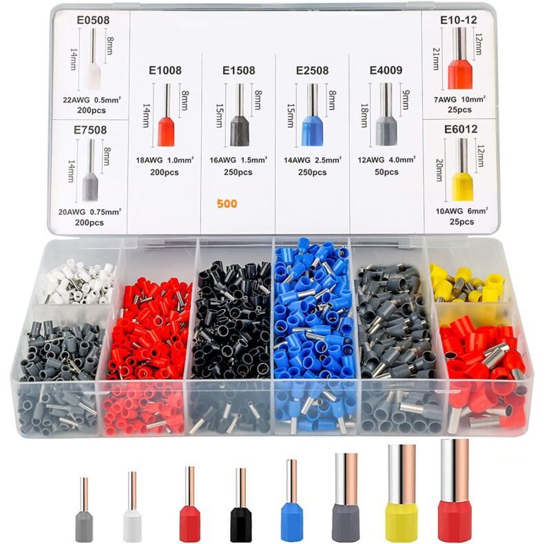 HASTHIP® 1200pcs Assortment Ferrule Wire Copper Crimp Connector