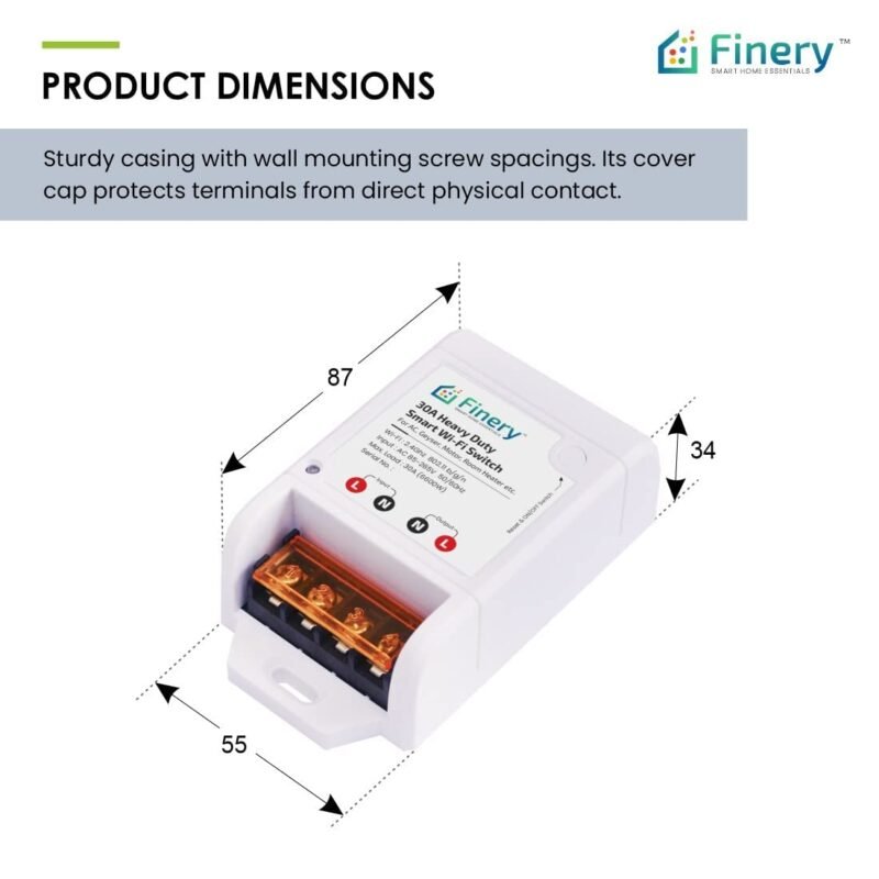 Finery 30A(6600W) BLE + WiFi Smart Switch for AC - Image 3