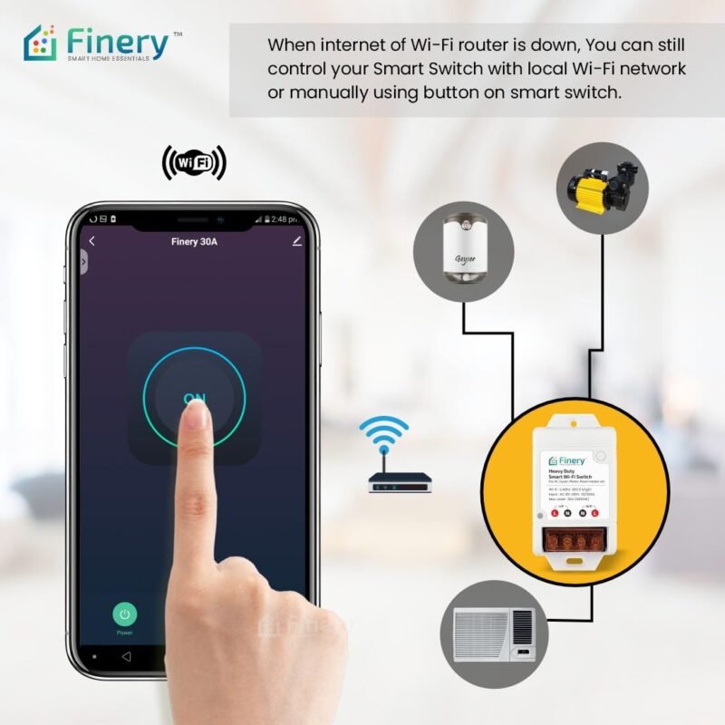 Finery 30A(6600W) BLE + WiFi Smart Switch for AC - Image 8