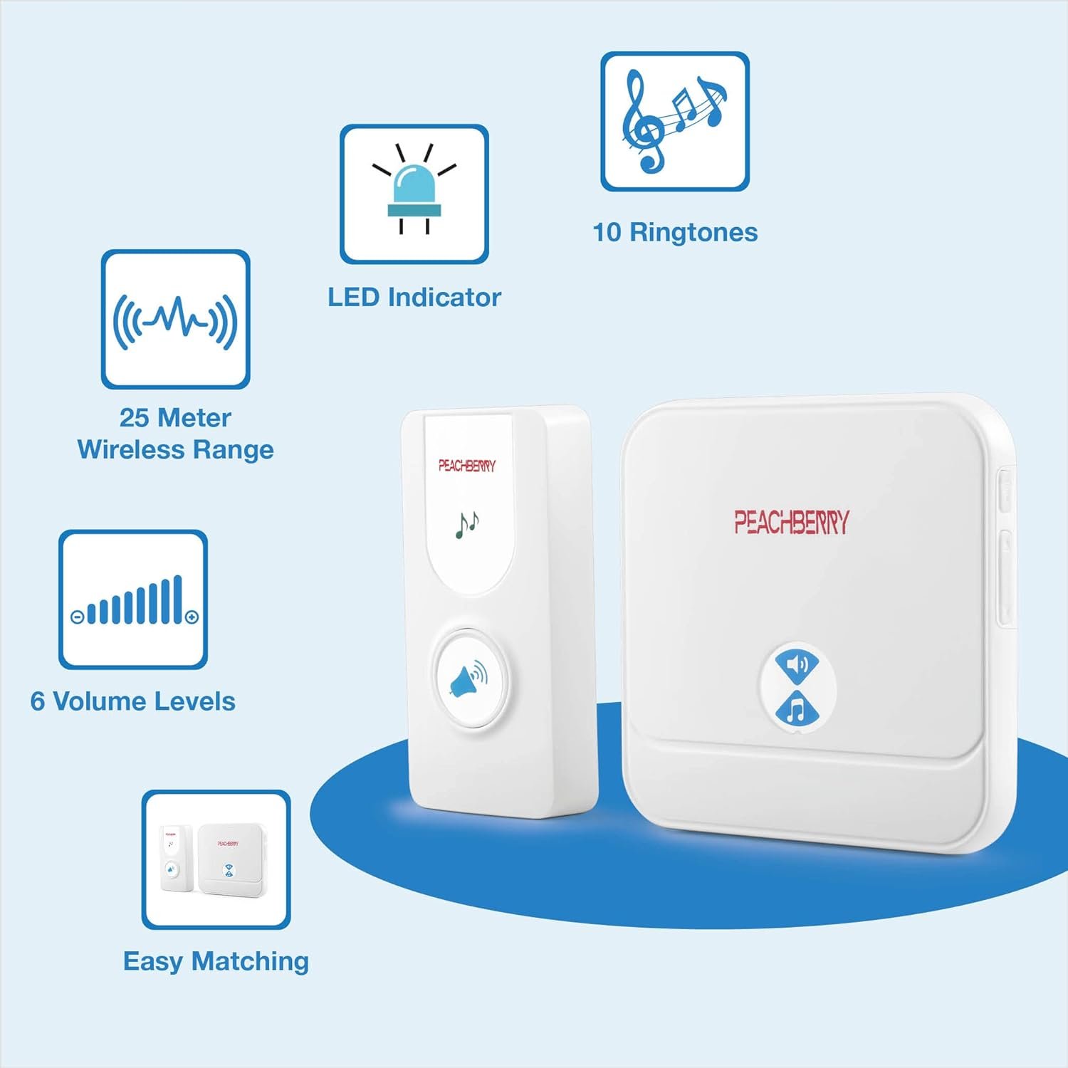 PEACHBERRY Long Range Wireless Remote Door Bell - Image 6