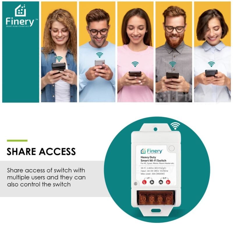 Finery 30A(6600W) BLE + WiFi Smart Switch for AC - Image 6
