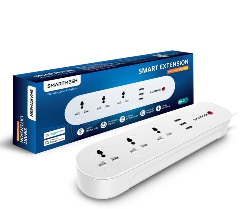 SMARTMESH WiFi +BLE Smart Power Strip Extension Powered by Jio IoT