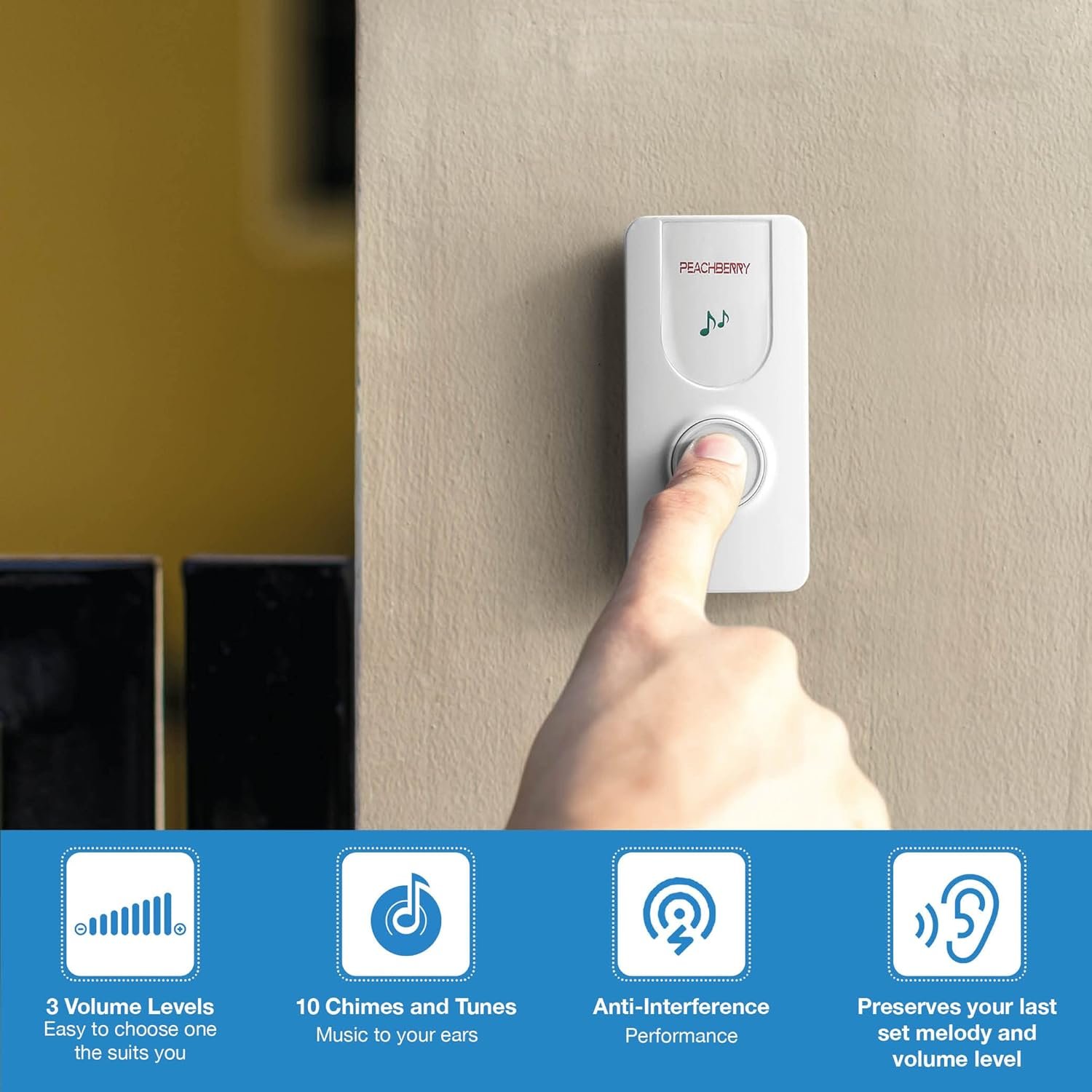 PEACHBERRY Long Range Wireless Remote Door Bell - Image 5