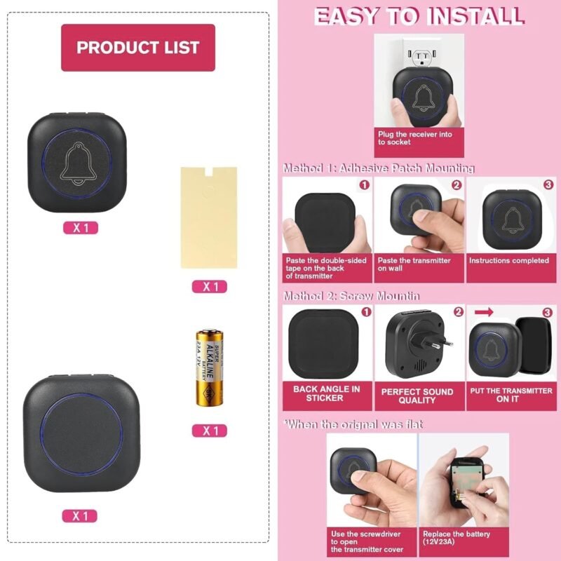 Nik case door bell wireless for home Waterproof Door Bell - Image 3